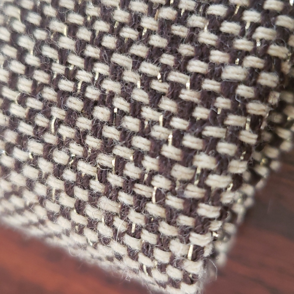 Michael Kors Tweed Wool Skirt Black Tan Gold Shimmer Button Pocket 6 - Picture 11 of 14